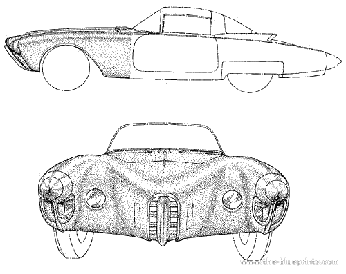 Oldsmobile Golden Rocket (1956) - Oldsmobile - drawings, dimensions, pictures of the car