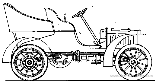 Oldsmobile Light Touring Car (1903) - Олдсмобиль - чертежи, габариты, рисунки автомобиля