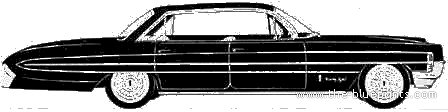 Oldsmobile Ninty-Eight Hardtop Sedan (1961) - Олдсмобиль - чертежи, габариты, рисунки автомобиля