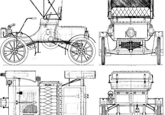 Oldsmobile Runabout Curved Dash (1901) - Oldsmobile - drawings, dimensions, pictures of the car
