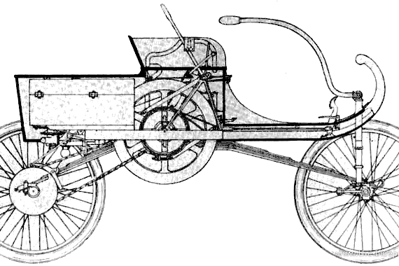 Oldsmobile Runabout Curved Dash (1903) - Олдсмобиль - чертежи, габариты, рисунки автомобиля