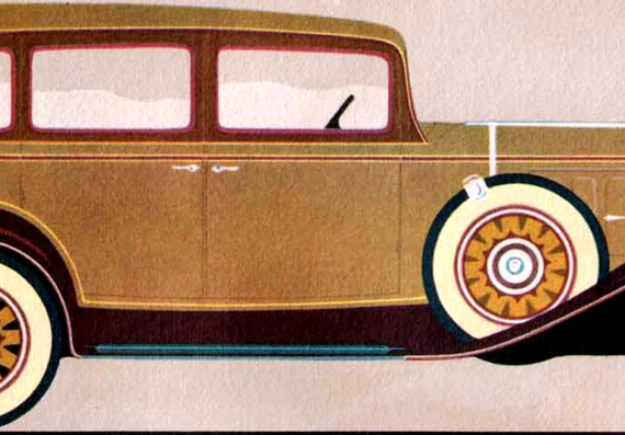 Oldsmobile Six 4-Door Sedan (1932) - Олдсмобиль - чертежи, габариты, рисунки автомобиля