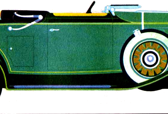 Oldsmobile Six Convertible Roadster (1932) - Олдсмобиль - чертежи, габариты, рисунки автомобиля