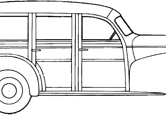 Oldsmobile Six Deluxe Station Wagon (1940) - Олдсмобиль - чертежи, габариты, рисунки автомобиля