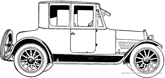 Oldsmobile Six Model 37B Coupe (1920) - Олдсмобиль - чертежи, габариты, рисунки автомобиля