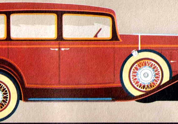 Oldsmobile Six Patrician Sedan (1932) - Олдсмобиль - чертежи, габариты, рисунки автомобиля