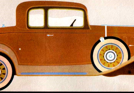 Oldsmobile Six Sport Coupe (1932) - Олдсмобиль - чертежи, габариты, рисунки автомобиля