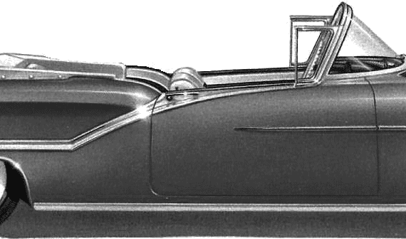 Oldsmobile Starfire 98 Convertible (1957) - Олдсмобиль - чертежи, габариты, рисунки автомобиля