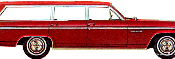 Oldsmobile Super 88 Fiesta Station Wagon (1963) - Олдсмобиль - чертежи, габариты, рисунки автомобиля