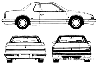 Oldsmobile Toronado (1990) - Олдсмобиль - чертежи, габариты, рисунки автомобиля