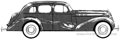 Oldsmobile Touring 4-Door Sedan (1936) - Олдсмобиль - чертежи, габариты, рисунки автомобиля