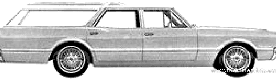 Oldsmobile Vista Cruiser Wagon (1966) - Олдсмобиль - чертежи, габариты, рисунки автомобиля