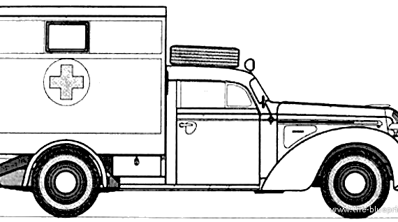 Opel Admiral Ambulance (1939) - Опель - чертежи, габариты, рисунки автомобиля