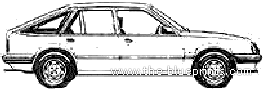 Opel Ascona 5-Door (1982) - Опель - чертежи, габариты, рисунки автомобиля