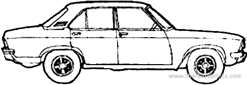 Opel Ascona A 1.9 (1972) - Опель - чертежи, габариты, рисунки автомобиля