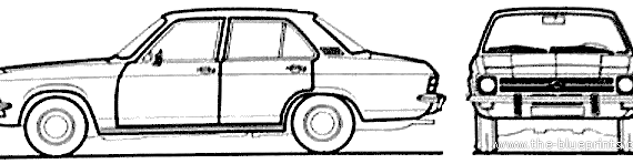 Opel Ascona A 4-Door (1971) - Опель - чертежи, габариты, рисунки автомобиля
