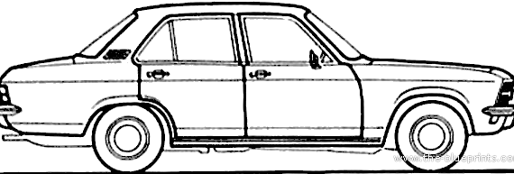 Opel Ascona A 4-Door (1972) - Опель - чертежи, габариты, рисунки автомобиля