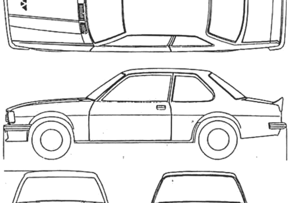 Opel Ascona B - Опель - чертежи, габариты, рисунки автомобиля
