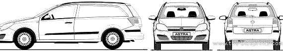 Opel AstraVan (2008) - Опель - чертежи, габариты, рисунки автомобиля