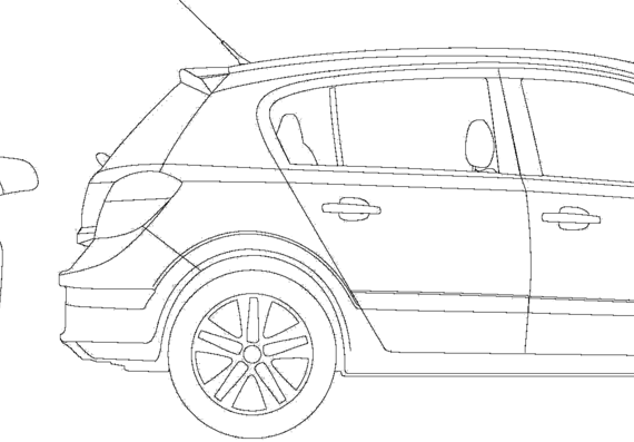 Opel Astra 5-Door (2008) - Опель - чертежи, габариты, рисунки автомобиля