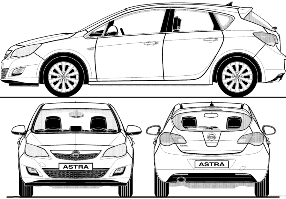 Opel Astra 5-Door (2012) - Opel - drawings, dimensions, pictures of the car
