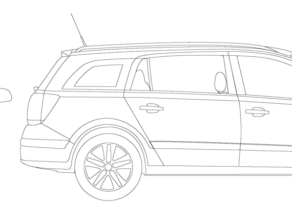Opel Astra Caravan (2008) - Опель - чертежи, габариты, рисунки автомобиля