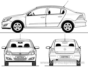 Opel Astra Limousine 4-Door (2010) - Opel - drawings, dimensions, pictures of the car