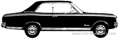 Opel Commodore A 2-Door Sedan (1968) - Опель - чертежи, габариты, рисунки автомобиля