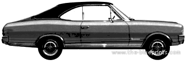 Opel Commodore A GS 2-Door Coupe (1968) - Опель - чертежи, габариты, рисунки автомобиля