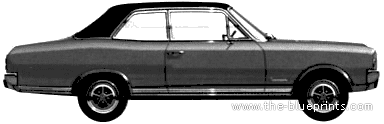Opel Commodore A GS 2-Door Sedan (1968) - Опель - чертежи, габариты, рисунки автомобиля