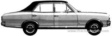 Opel Commodore A GS 4-Door Sedan (1968) - Опель - чертежи, габариты, рисунки автомобиля