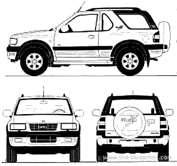 Opel Frontera 3-Door (1995) - Опель - чертежи, габариты, рисунки автомобиля