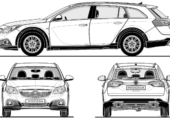 Opel Insignia Country Tourer (2014) - Опель - чертежи, габариты, рисунки автомобиля
