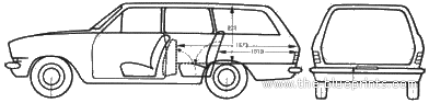 Opel Kaddet Caravan (1972) - Опель - чертежи, габариты, рисунки автомобиля