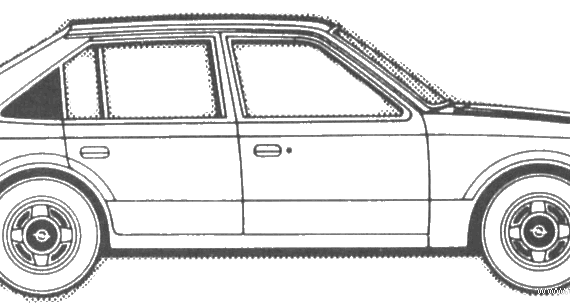 Opel Kadett 1.3s - Опель - чертежи, габариты, рисунки автомобиля