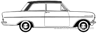 Opel Kadett A 2-Door Luxe - Опель - чертежи, габариты, рисунки автомобиля