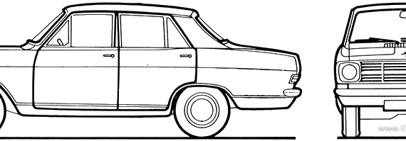 Opel Kadett B 4-Door (1967) - Опель - чертежи, габариты, рисунки автомобиля