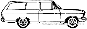 Opel Kadett B Caravan 2-Door (1970) - Опель - чертежи, габариты, рисунки автомобиля