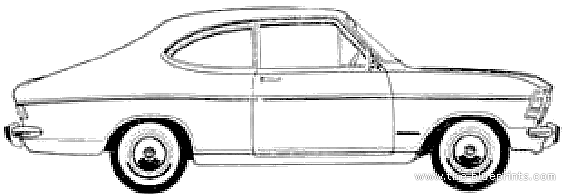 Opel Kadett B Coupe (1967) - Опель - чертежи, габариты, рисунки автомобиля