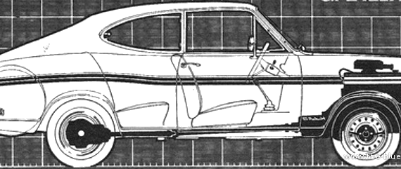 Opel Kadett B Rallye 1.9 (1968) - Опель - чертежи, габариты, рисунки автомобиля