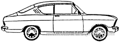 Opel Kadett B SR Coupe - Опель - чертежи, габариты, рисунки автомобиля