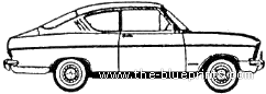 Opel Kadett B SR Rallye Coupe - Опель - чертежи, габариты, рисунки автомобиля
