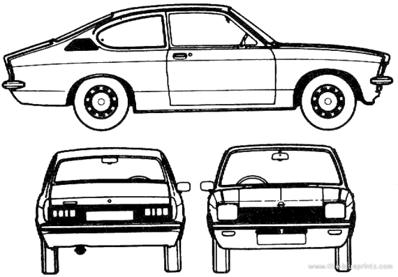 Opel Kadett C Coupe (1974) - Опель - чертежи, габариты, рисунки автомобиля
