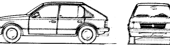 Opel Kadett D 5-Door (1982) - Опель - чертежи, габариты, рисунки автомобиля