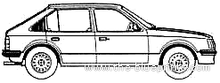 Opel Kadett D 5-Door (1983) - Опель - чертежи, габариты, рисунки автомобиля