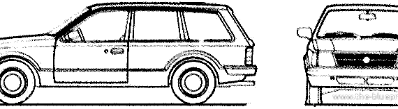 Opel Kadett D Caravan 3-Door (1982) - Опель - чертежи, габариты, рисунки автомобиля