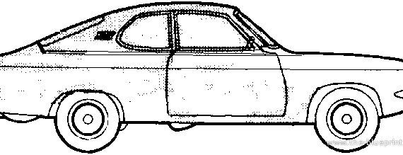Opel Manta 1.6 S (1972) - Опель - чертежи, габариты, рисунки автомобиля