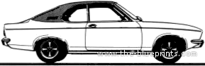 Opel Manta A (1971) - Опель - чертежи, габариты, рисунки автомобиля