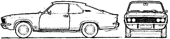 Opel Manta A (1972) - Опель - чертежи, габариты, рисунки автомобиля