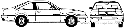 Opel Manta B GT (1987) - Опель - чертежи, габариты, рисунки автомобиля